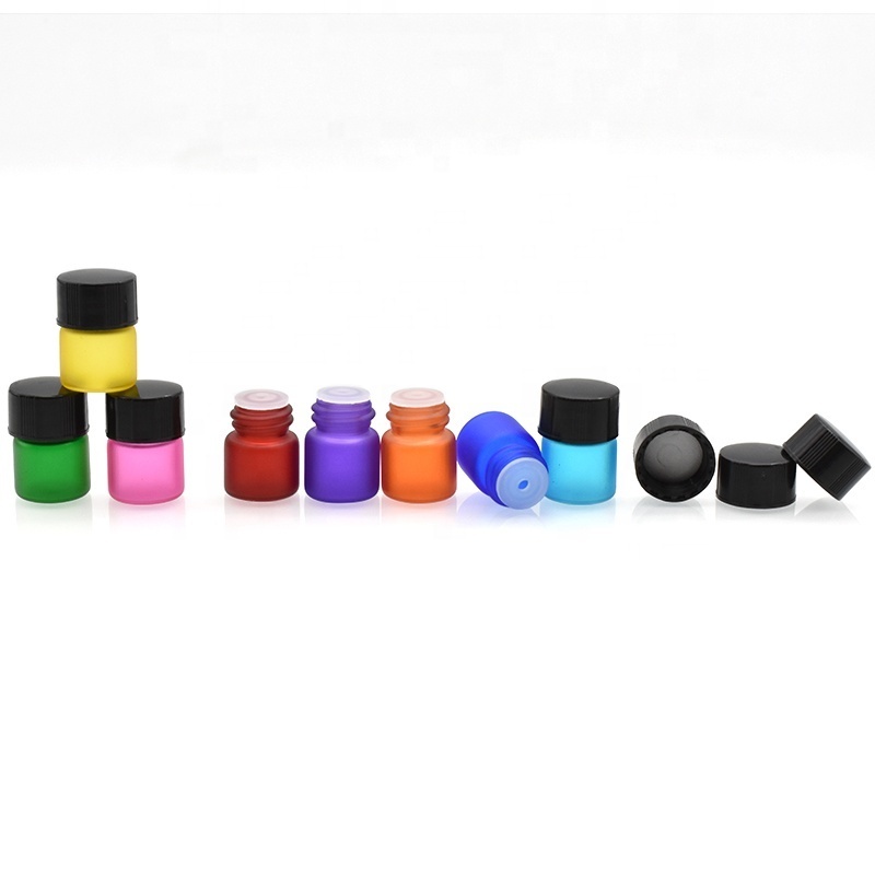 free sample 1ml matte rainbow color mini sample bottle glass essential oil perfume bottle