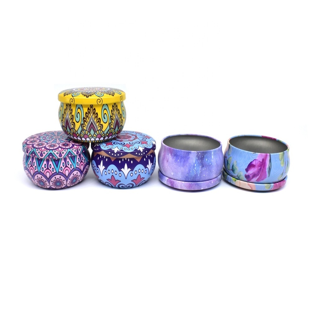 Empty Reusable Round Travel metal Tin Cans 2.2oz 4oz for Jewelry Party Favors Lip Balm candle making