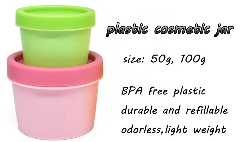 empty matte scrub body butter lip balm container 50g 100g colored plastic cosmetic jars with lid