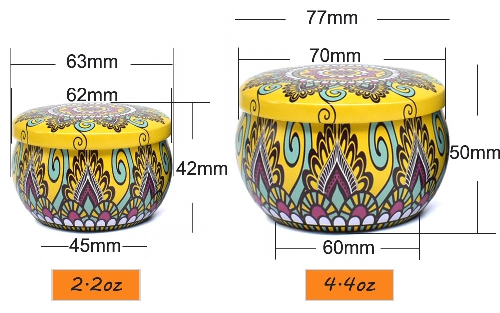 Empty Reusable Round Travel metal Tin Cans 2.2oz 4oz for Jewelry Party Favors Lip Balm candle making