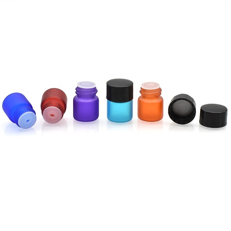 free sample 1ml matte rainbow color mini sample bottle glass essential oil perfume bottle