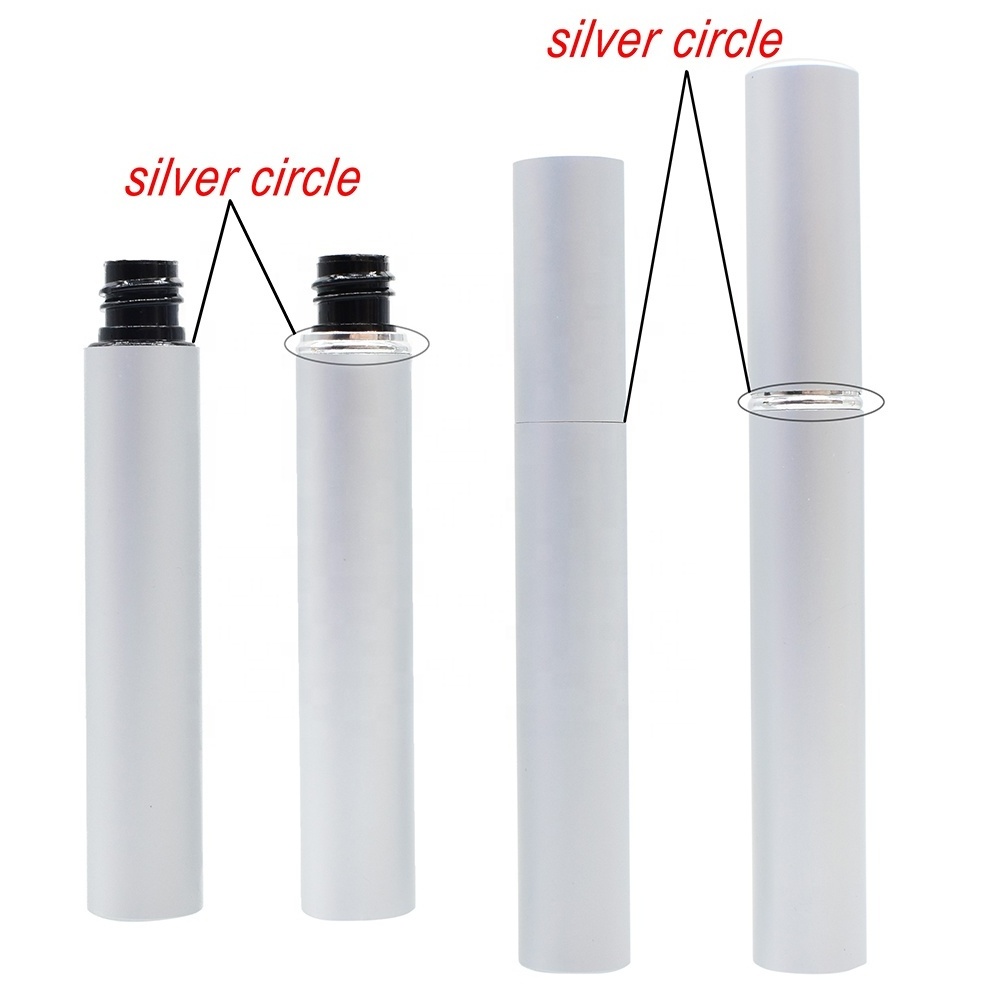 High quality 5ml cylinder dumb silver eyeliner tube eyelash growth liquid container lip liner cosmetic packaging tube