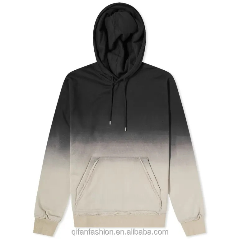 100% cotton customize design high quality washed gradient color hoodie for men