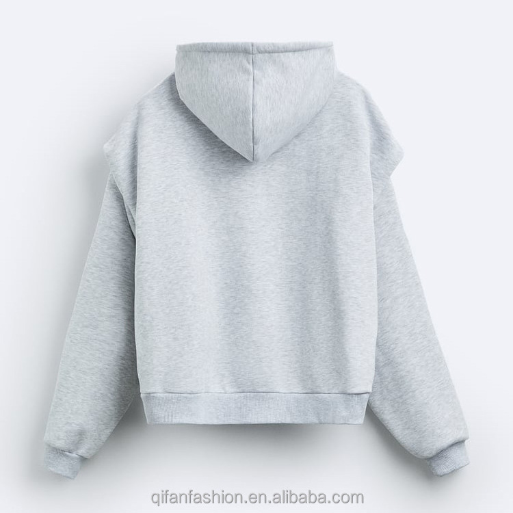 Custom 100% cotton towel terry textural defined shoulders hoodie for men