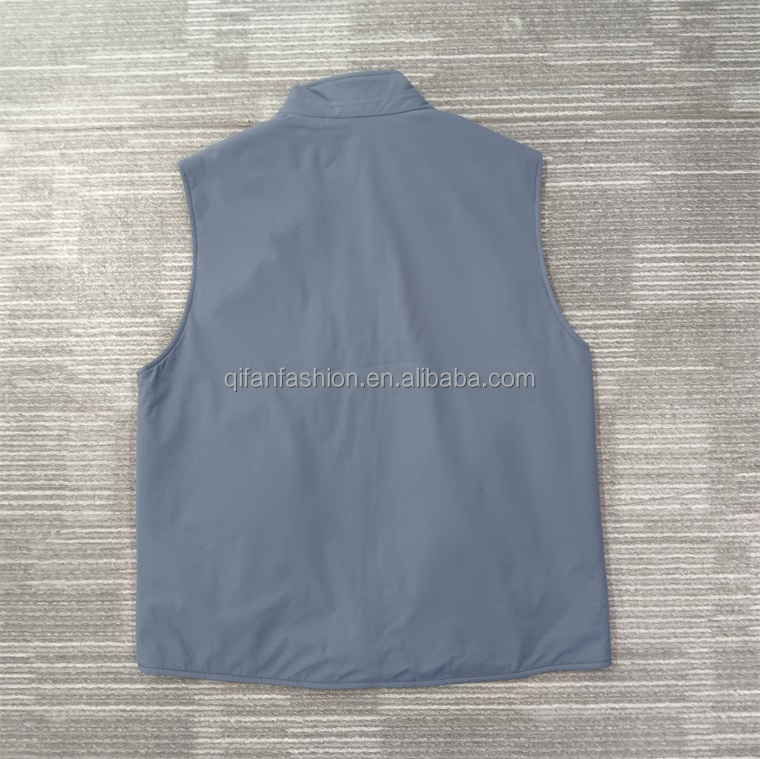 Custom wind resistant wool cashmere lining reversible vest for men