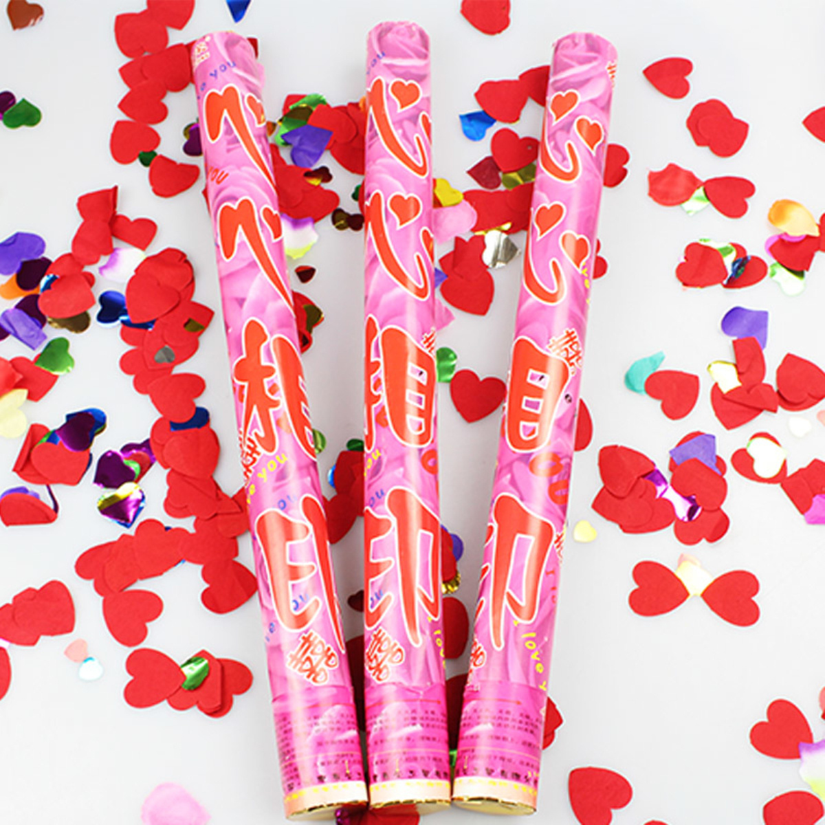 28cm factory confetti party  rose and love Turn Handle Shoots Vibrant Colored Wedding Confetti Cannon