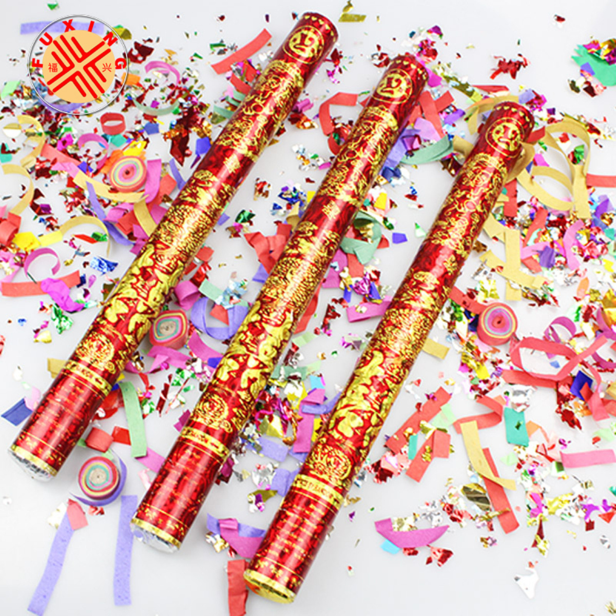 30cm 40cm air compressed party confetti popper with all kinds confetti(paper,metallic,rose,star