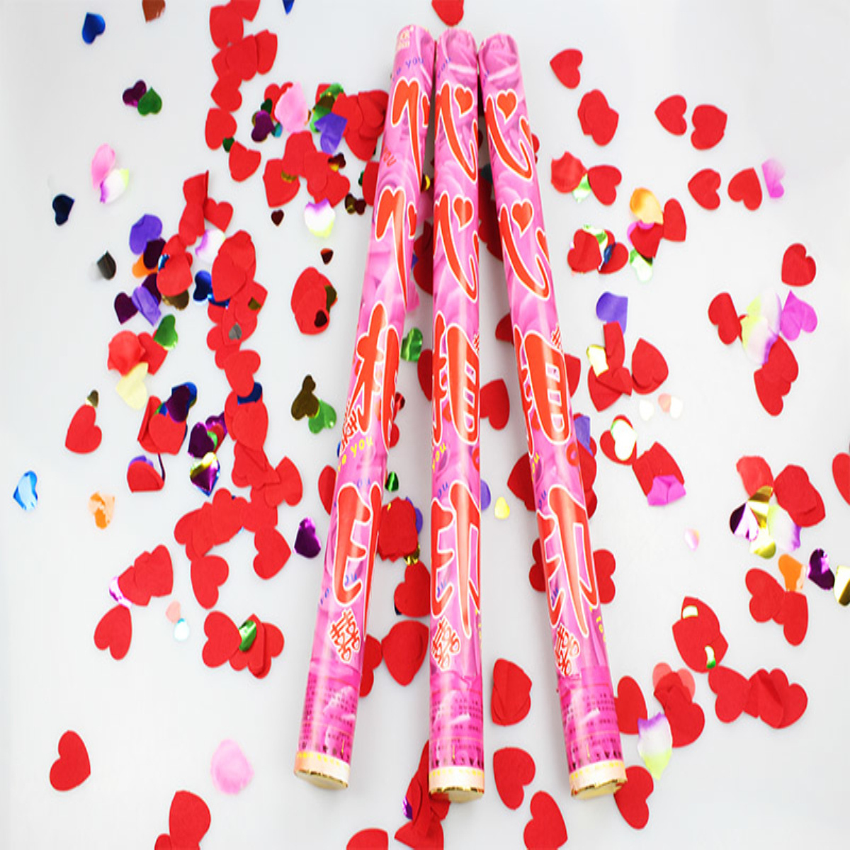 28cm factory confetti party  rose and love Turn Handle Shoots Vibrant Colored Wedding Confetti Cannon