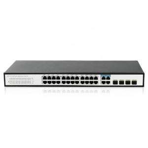 32 Ports Gigabit 1U Rack Mount 24+4+4 Giga Ethernet Switch 4SFP Combo 4 Gigabit 1000Mbps Max 30W Output 24 PoE Network Switch