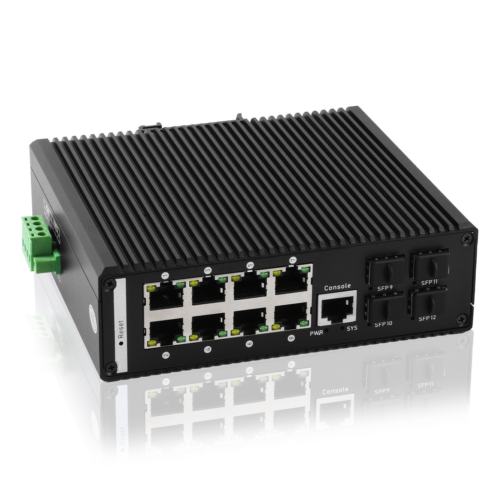 8GE 4 SFP 1 Gigabit L2 Managed Industrial OEM PoE Switch Outdoor 6KV -103F Working 1000Mbps Industrial Core Network PoE Switch