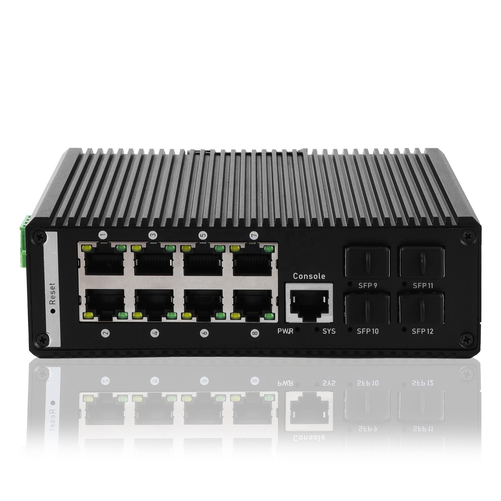 8GE 4 SFP 1 Gigabit L2 Managed Industrial OEM PoE Switch Outdoor 6KV -103F Working 1000Mbps Industrial Core Network PoE Switch