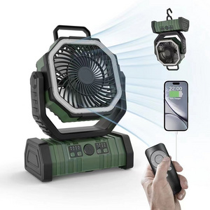 2 In 1 Rechargeable Camping Light With Fan For Outdoor Emergency Light With Hanging Hook Bedroom