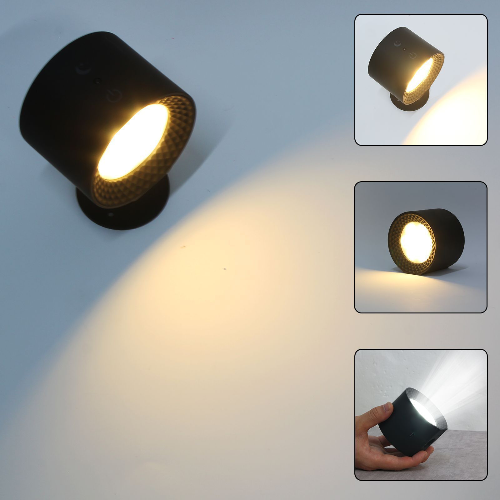 Glow Up And Down Removable Magnetic Sconce Remote Control Touch LED Wall Lamp Light Wireless