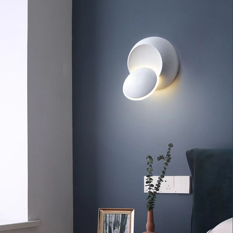 Modern 360 Degrees Rotation Adjustable LED Creative Wall Lights Round Moon Decorative Lighting Adjustable Night Lamp