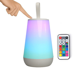 Rechargeable Portable Colorful RGB LED Night Lights Touch Remote Control Decorative Table Lamps Hand Lamp Lantern for Home Decor