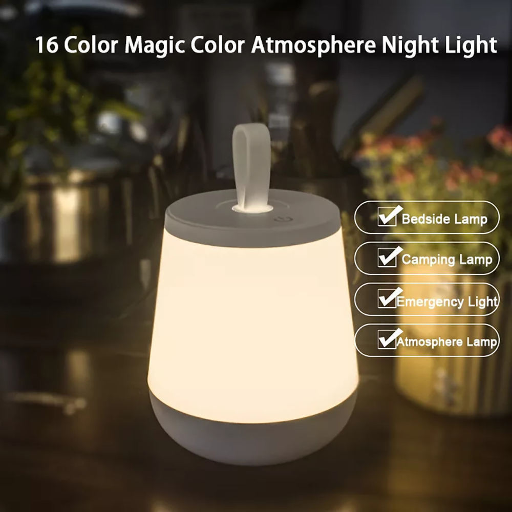 Wireless Portable Light LED RGB Night Light for Kids Sleeping Bedside Reading Table Lamp with Touch Remote Control USB Charging