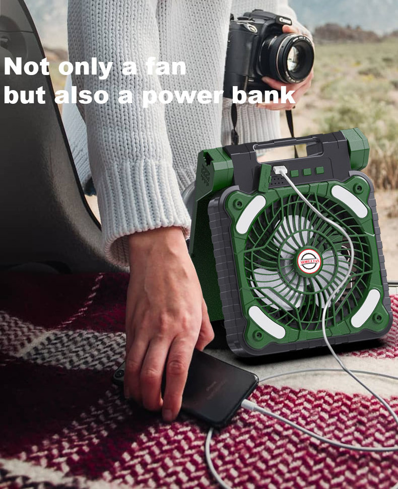 New Solar Camping Fan Light Multi-functional Portable Outdoor Camping Solar Charging Fan