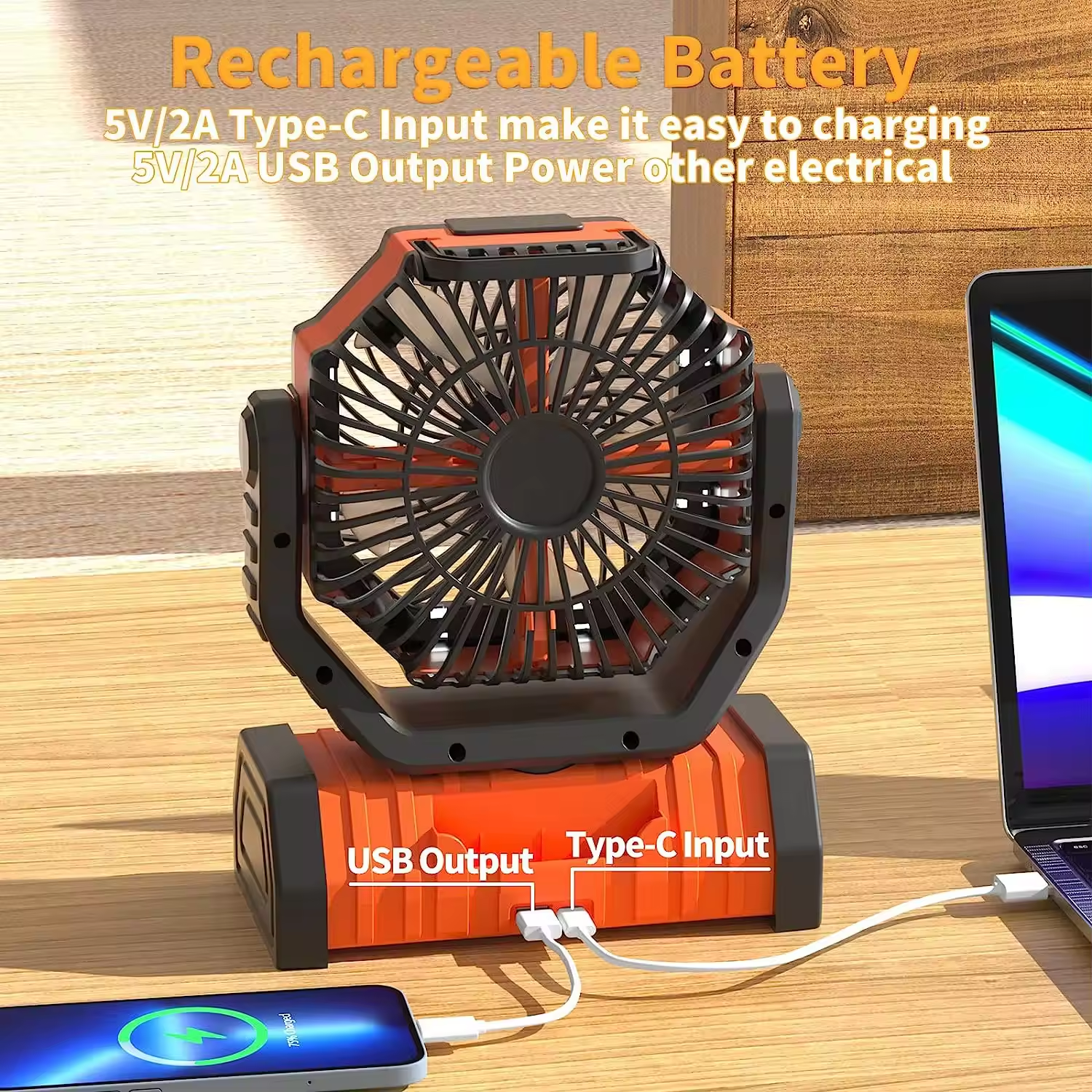 20000 mah rechargeable Portable fan with power bank Timer Remote Control Camping outdoor table Fan With led light  for gifts