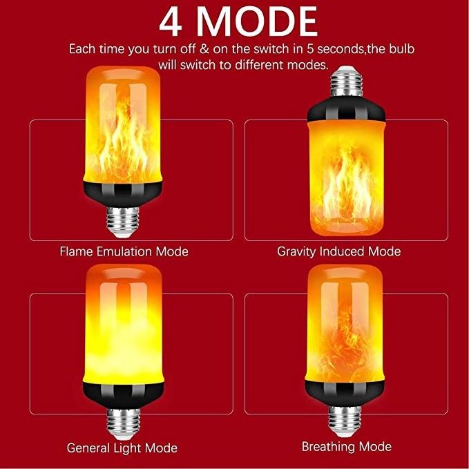 Led Flame Bulb Halloween Light Bulbs Fire Flickering Lights For Outdoor Garden