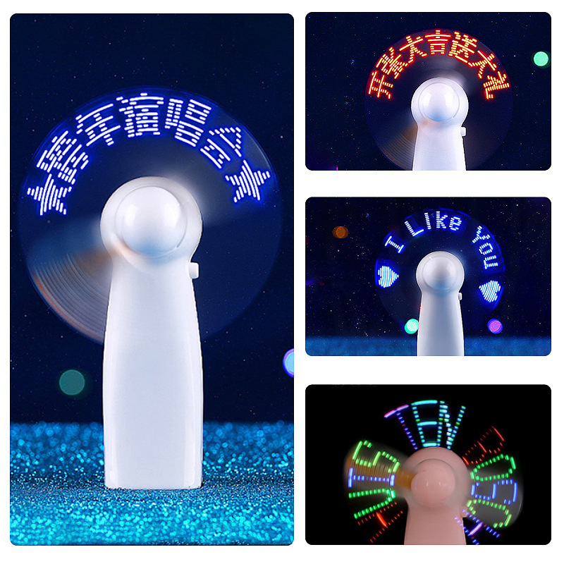 Mini Portable Handy LED Text Fan  Flash Display  LED Message Fan for Gift Concert Promotion