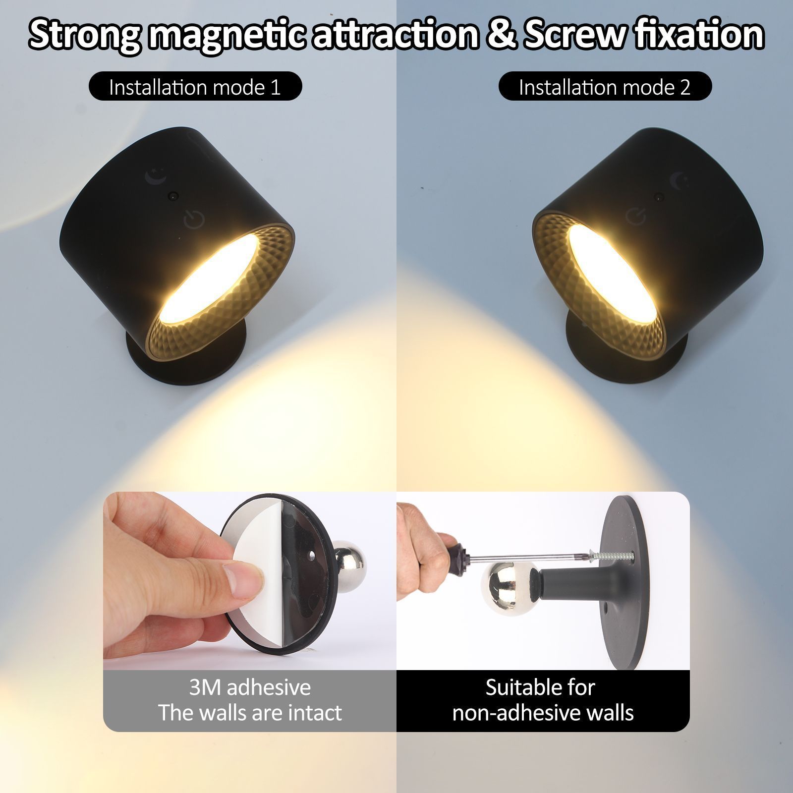 Dimmable Magnetic Sconce Remote Control Touch LED Wall Lamp Light for bedroom