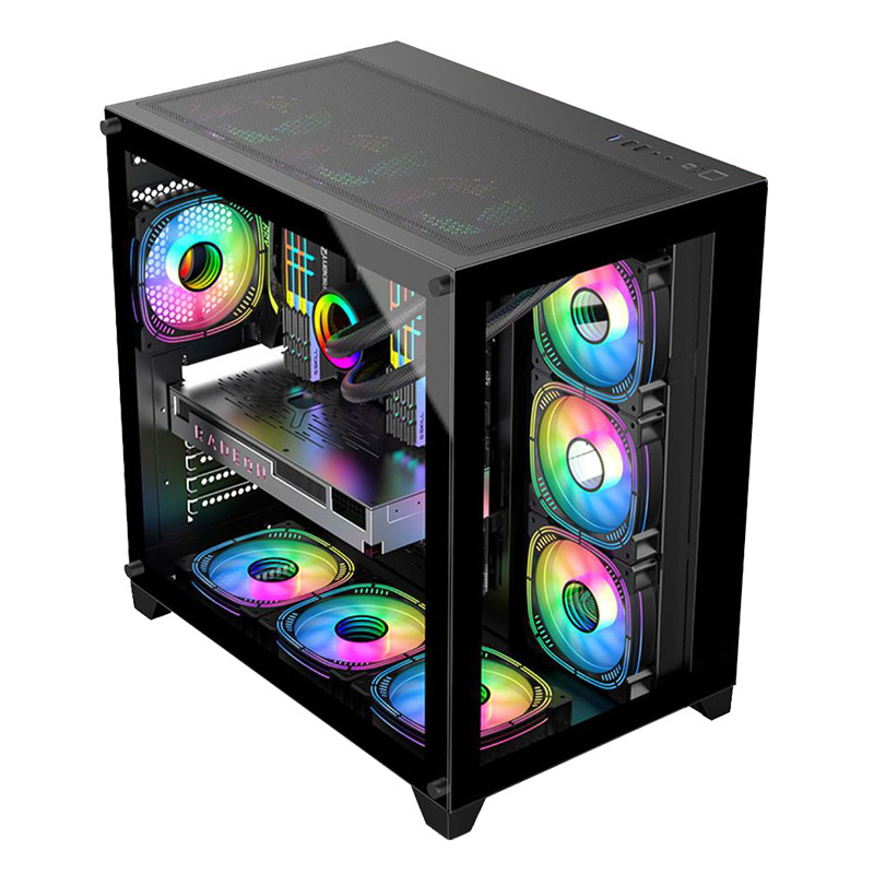 Factory New Product ATX Gaming Cabinet Mid-tower Computer CPU Case Gaming PC Case USB3.0 For Desktop Tempered Glass Panel