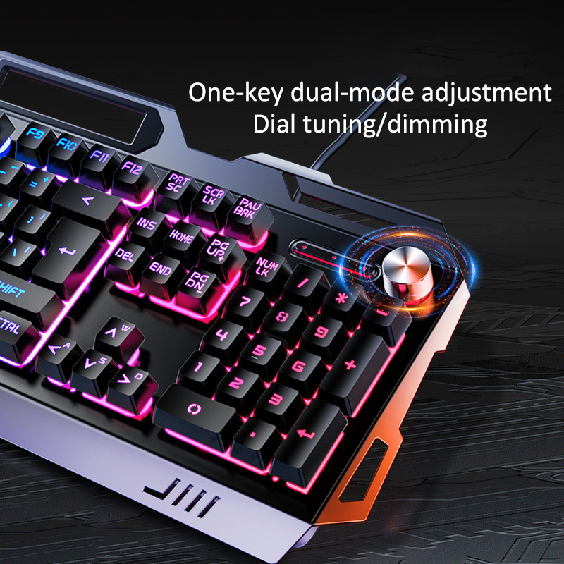 2023 New Mechanical RGB Back light Keyboard Mouse Headset Combination Wired Desktop 104-Button Gaming Combo