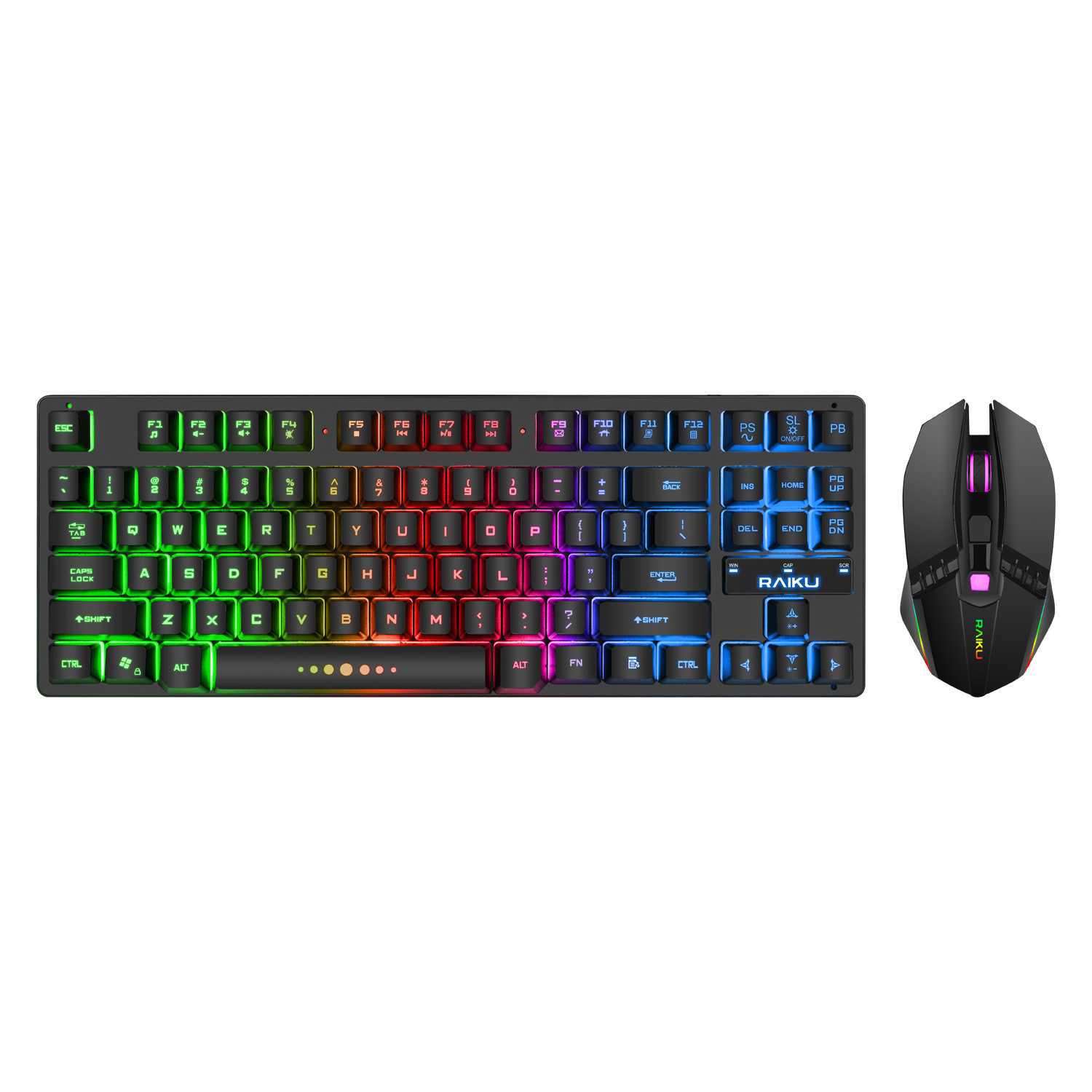 High Quality Professional 2.4Ghz Wireless Mouse and Keyboard For Gaming DIP Adjustable 87 keys With Backlit Luminous RGB Light