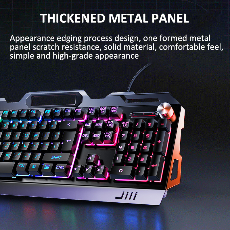 2023 New Mechanical RGB Back light Keyboard Mouse Headset Combination Wired Desktop 104-Button Gaming Combo