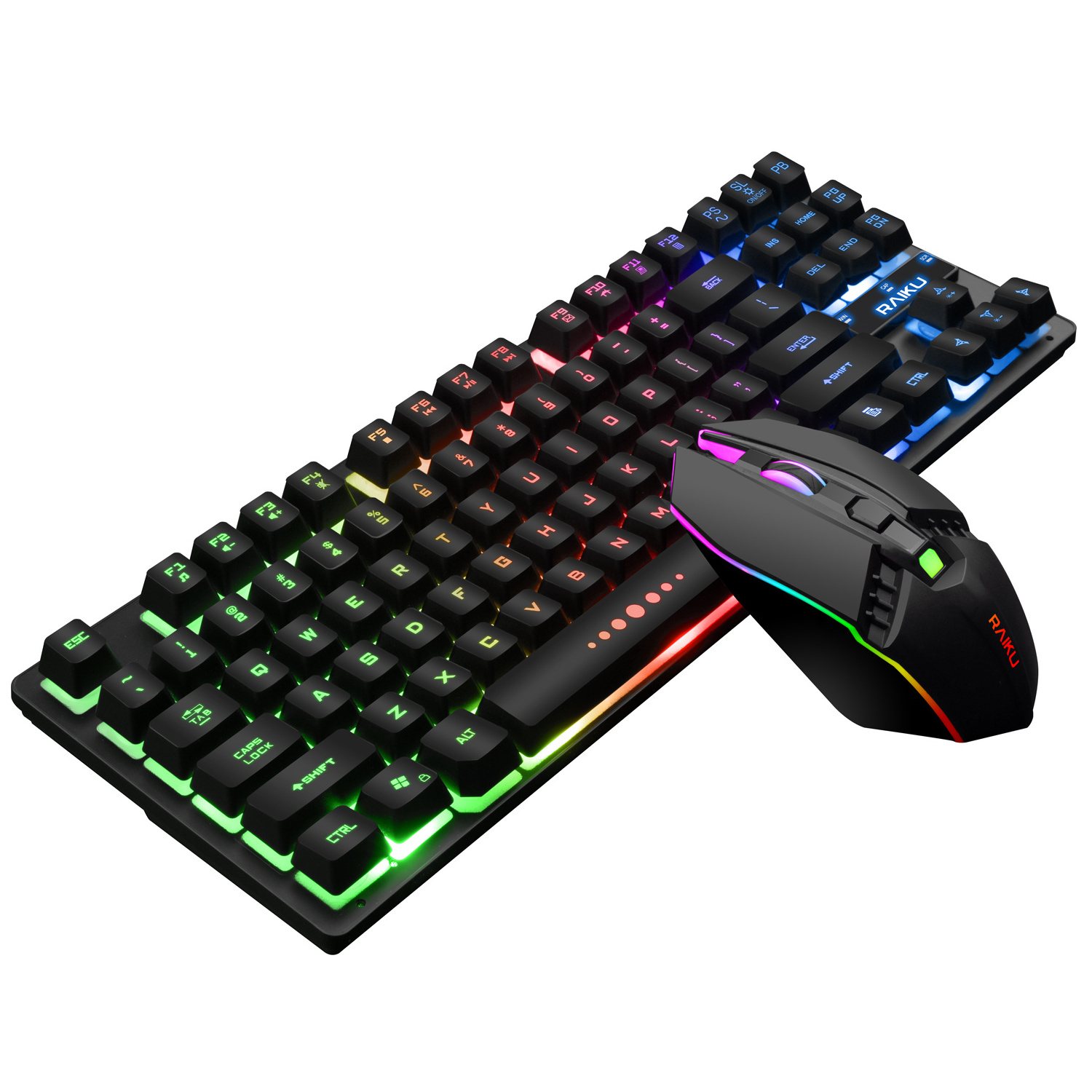 High Quality Professional 2.4Ghz Wireless Mouse and Keyboard For Gaming DIP Adjustable 87 keys With Backlit Luminous RGB Light