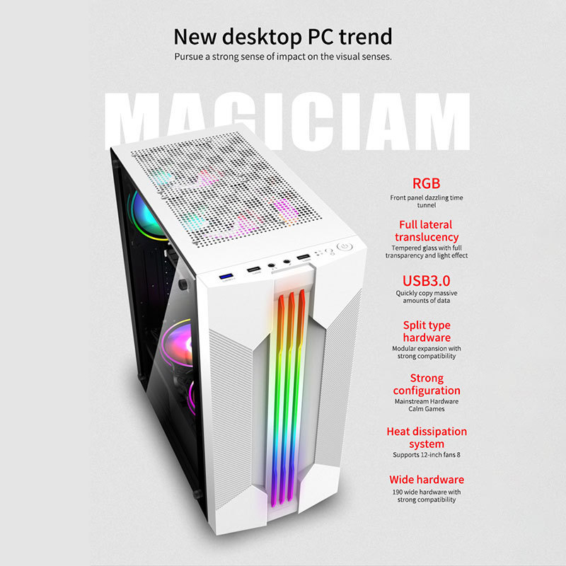 Price Desktop ATX Micro ITX Gaming PC Cases Mid Towers USB3.0 Tempered Glass Computer Case CPU Cabinet