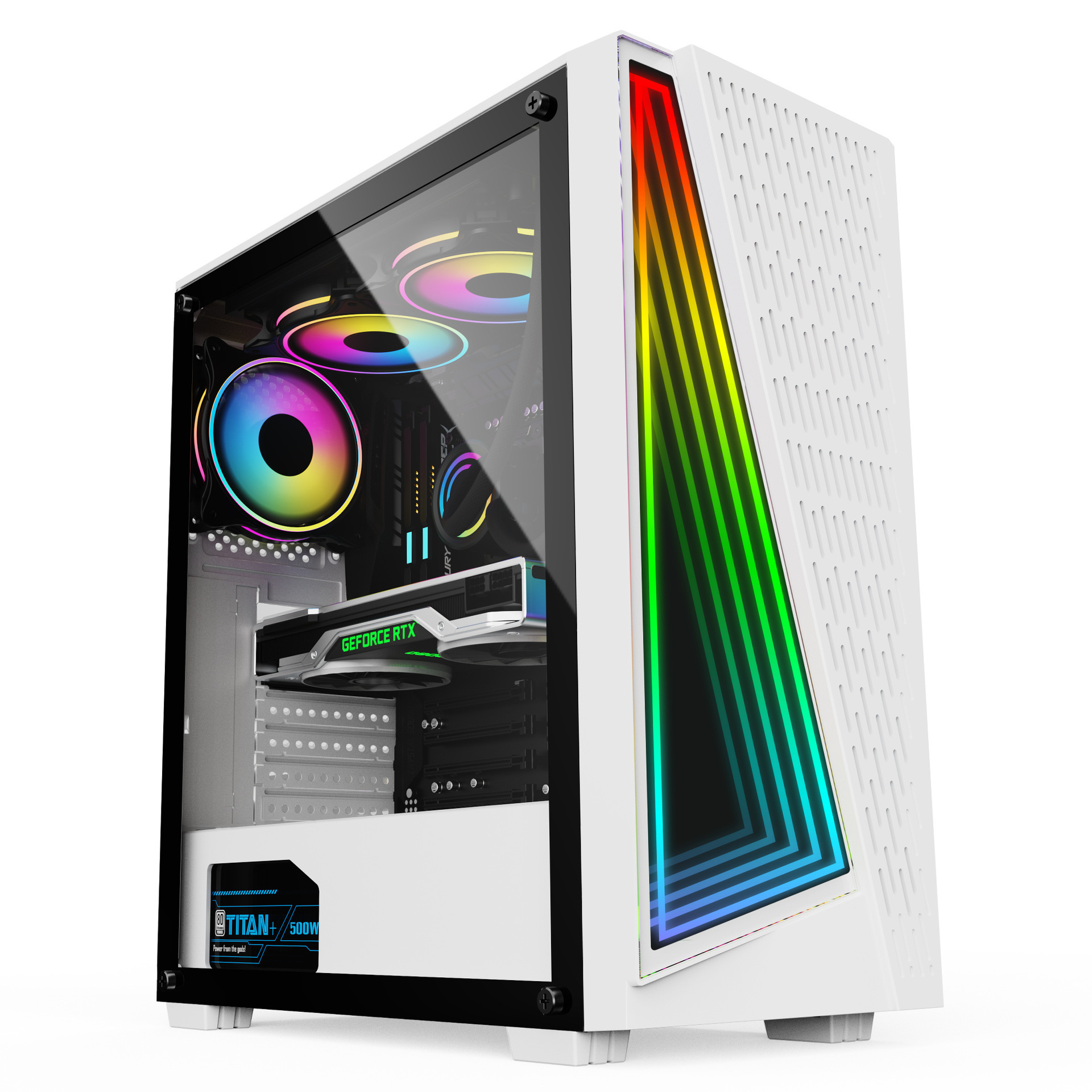 2023 New Designed Custom PC Gaming ATX Case GPU CPU Server Tempered Glass RGB Fan LED Computer Case Towers Hot Sale Products