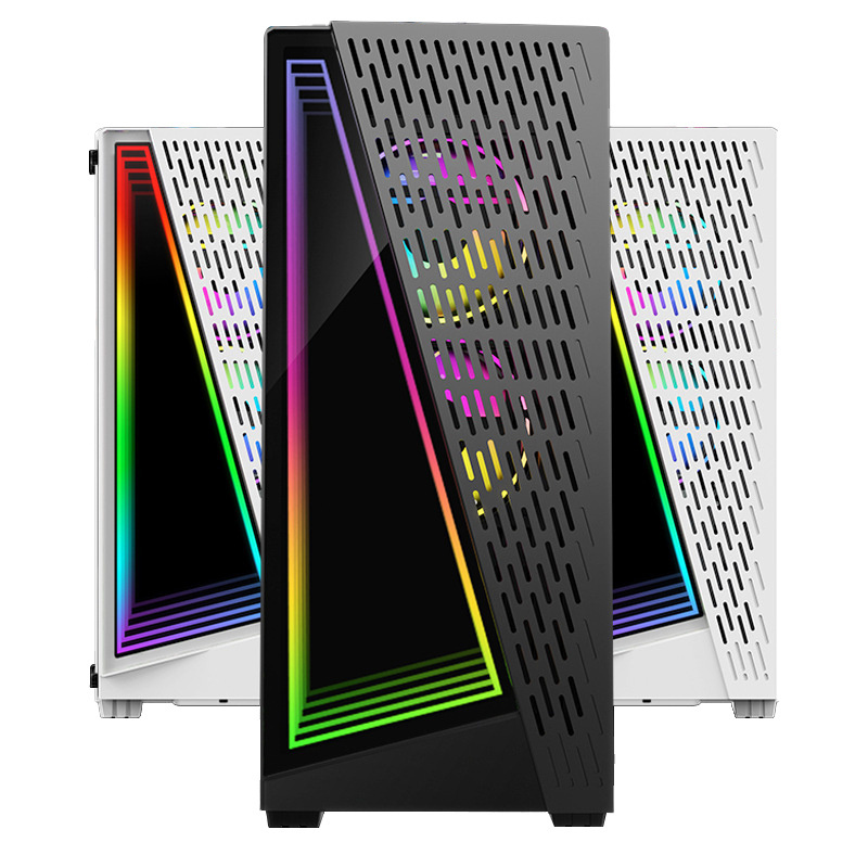 2023 New Designed Custom PC Gaming ATX Case GPU CPU Server Tempered Glass RGB Fan LED Computer Case Towers Hot Sale Products