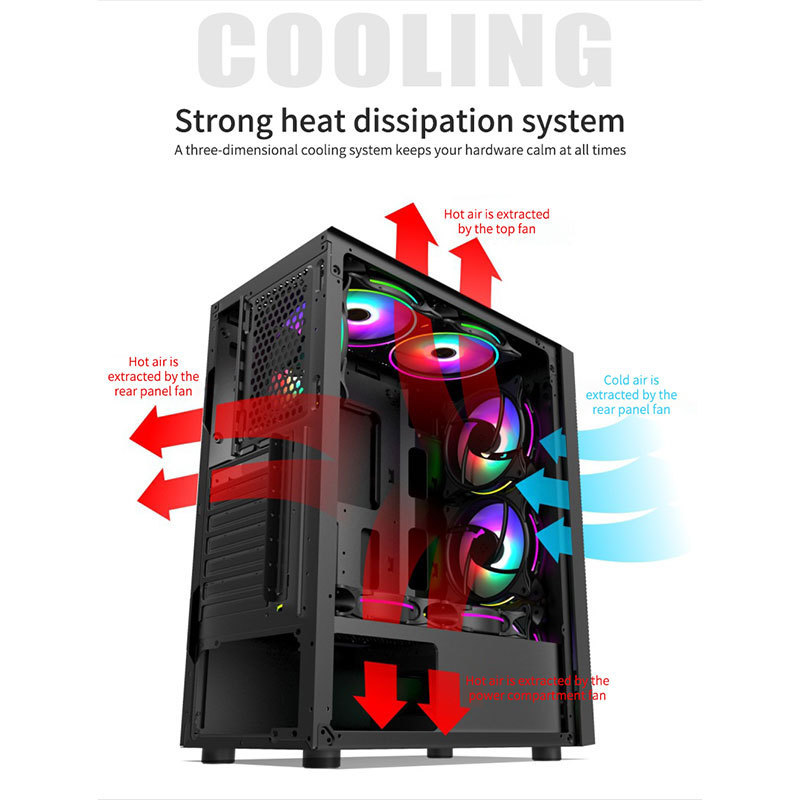 Price Desktop ATX Micro ITX Gaming PC Cases Mid Towers USB3.0 Tempered Glass Computer Case CPU Cabinet