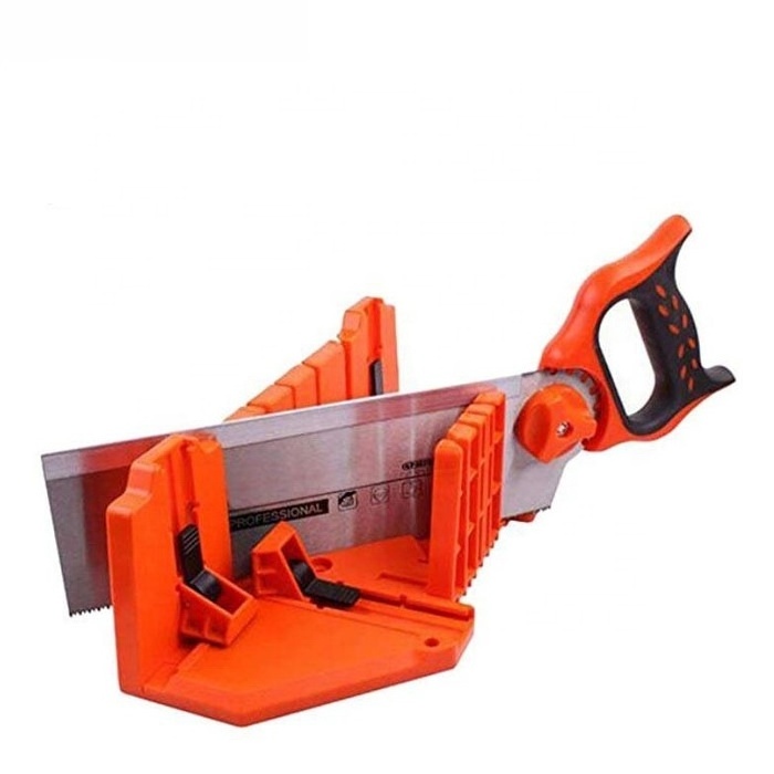 14 Inch update new style Back Hand Saw with 14 inch Mitre box with clamp fixed angle