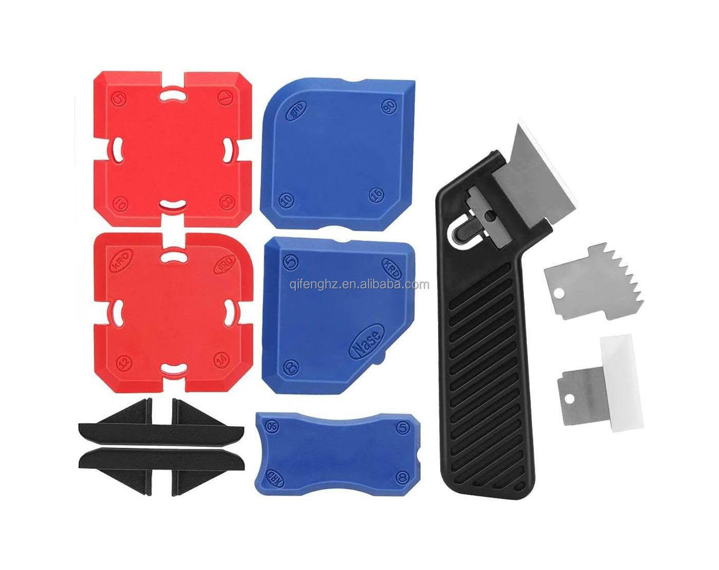 Caulking Tool Kit Silicone Sealant Grout Finishing Sealing Tools Set Silicone Profiling Kit Caulk  Removal Scraper Tool 11PCS