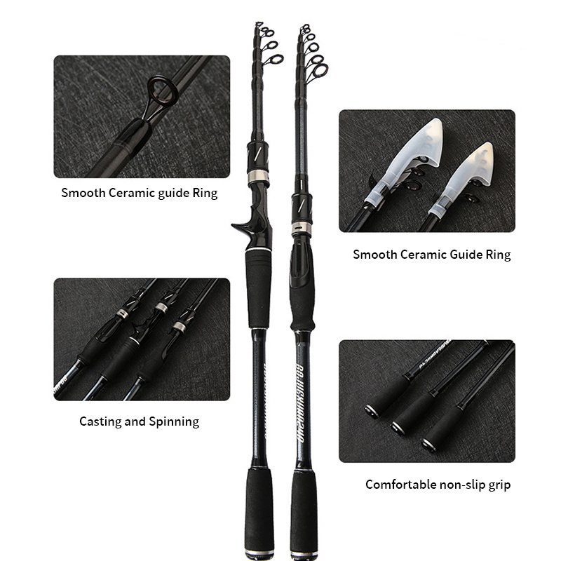 Japan Telescopic Portable Carbon Fishing Rod Sub Rod Full Set Straight Handle For River Lake Ocean Beach Fishing Rod