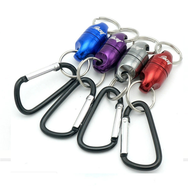 4 Colors Fishing Strongest Magnetic Fishing Rod Fishing Snap Fish Stringer Clips Coiled Lanyard