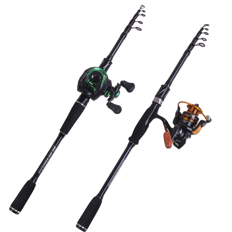 Japan Telescopic Portable Carbon Fishing Rod Sub Rod Full Set Straight Handle For River Lake Ocean Beach Fishing Rod