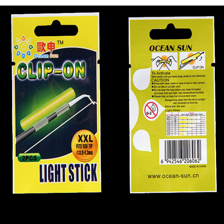 50 Bags Luminous Glow Clip-on Mount Fishing Rod Long Lasting Dark Night Fishing Bright Light Stick for Ocean River