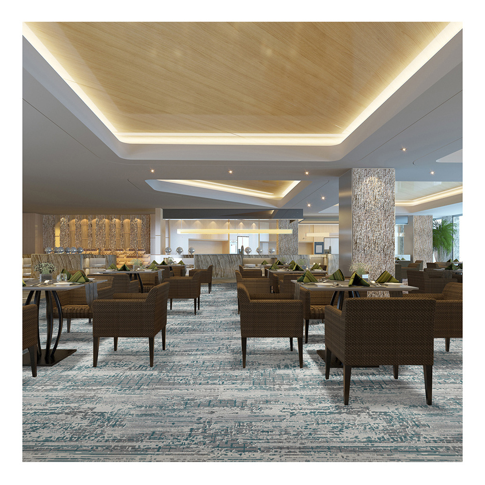 Geometric Modern Cut Loop Carpet Customized Nylon Wool Tufted Wall to Wall Carpets for Hotel Restaurant Commercial