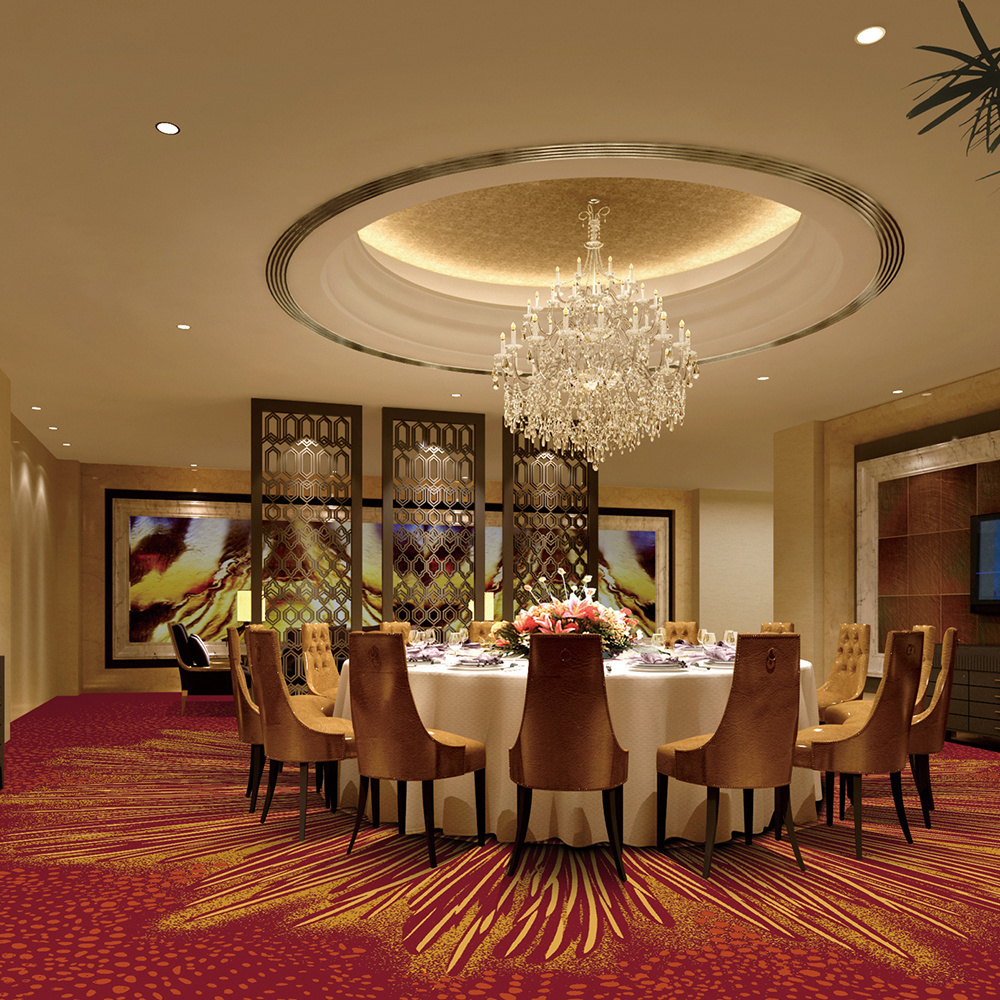 Geometric Modern Cut Loop Carpet Customized Nylon Wool Tufted Wall to Wall Carpets for Hotel Restaurant Commercial