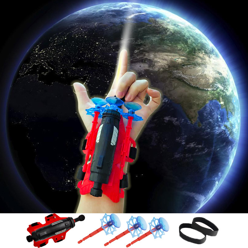 2024 Hot Plastic Cosplay Wall Attachable Sucker Wrist Ejection Launch Spider Web Shooters Toy Hero Launcher Wrist Toy