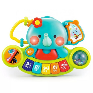 Hot Blue Elephant Explores Piano Electronic Organ Children Educational Piano Keyboard Musical Toy for Kids