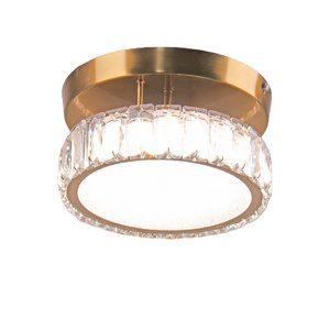 Crystal Ceiling Light Fixture Mini Chandelier with Crystals Semi Flush Mount Ceiling Light for Bedroom Hallway Bathroom