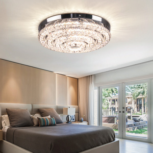 17.7" Modern Large LED Light Fixtures Ceiling Light Crystal Chandelier for Entryway Bedroom Living Room Kitchen