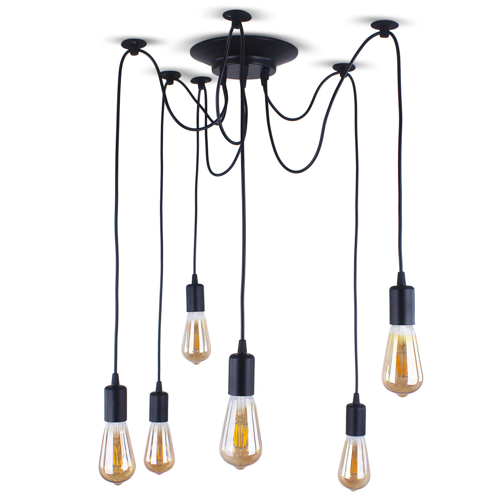 Industrial Light Pendant Chandelier 6/8/12 Arms Pendant Light Flush Mounted Ceiling Lamp For Living Room Bedrooms