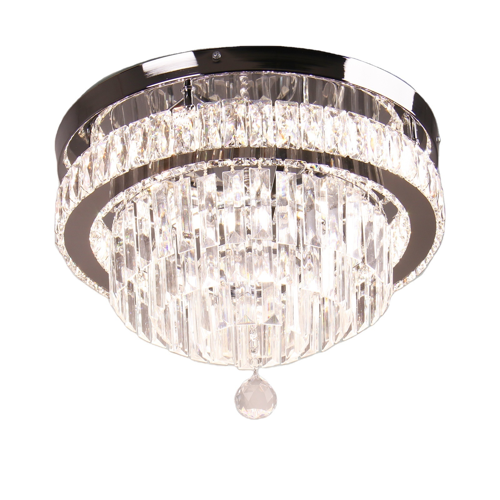 Bedroom Living Room Dining Room Chandelier Crystal Ceiling Light Flush Mount 15.7