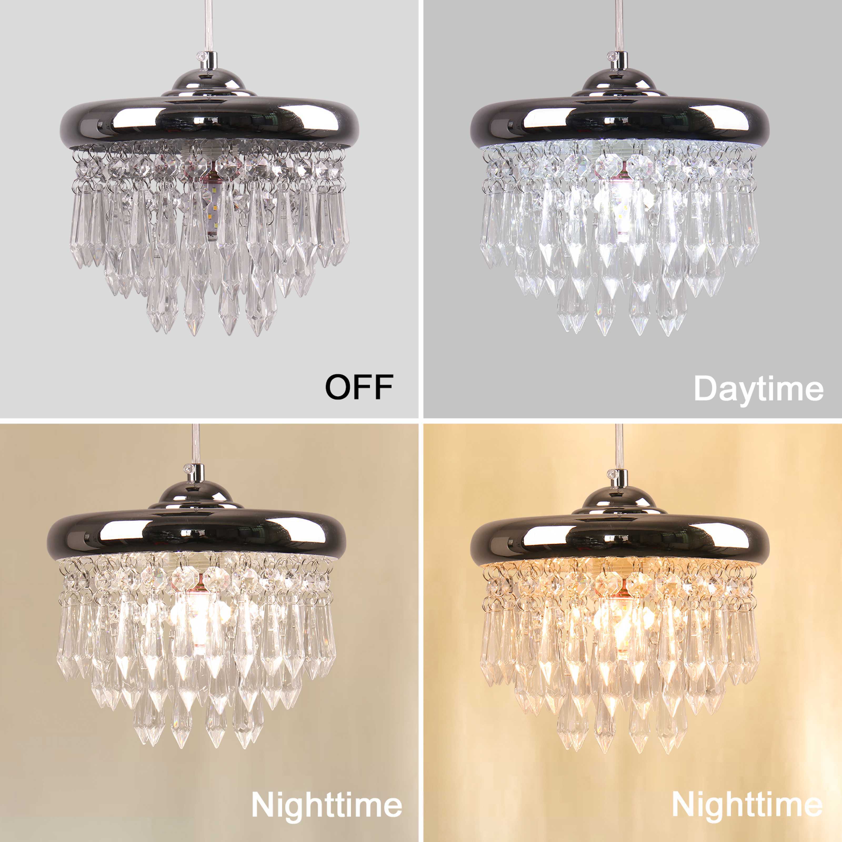 Small Crystal Chandelier for Closet Hallway Kitchen Foyer Entryway,Crystal Pendant Light Hanging Light