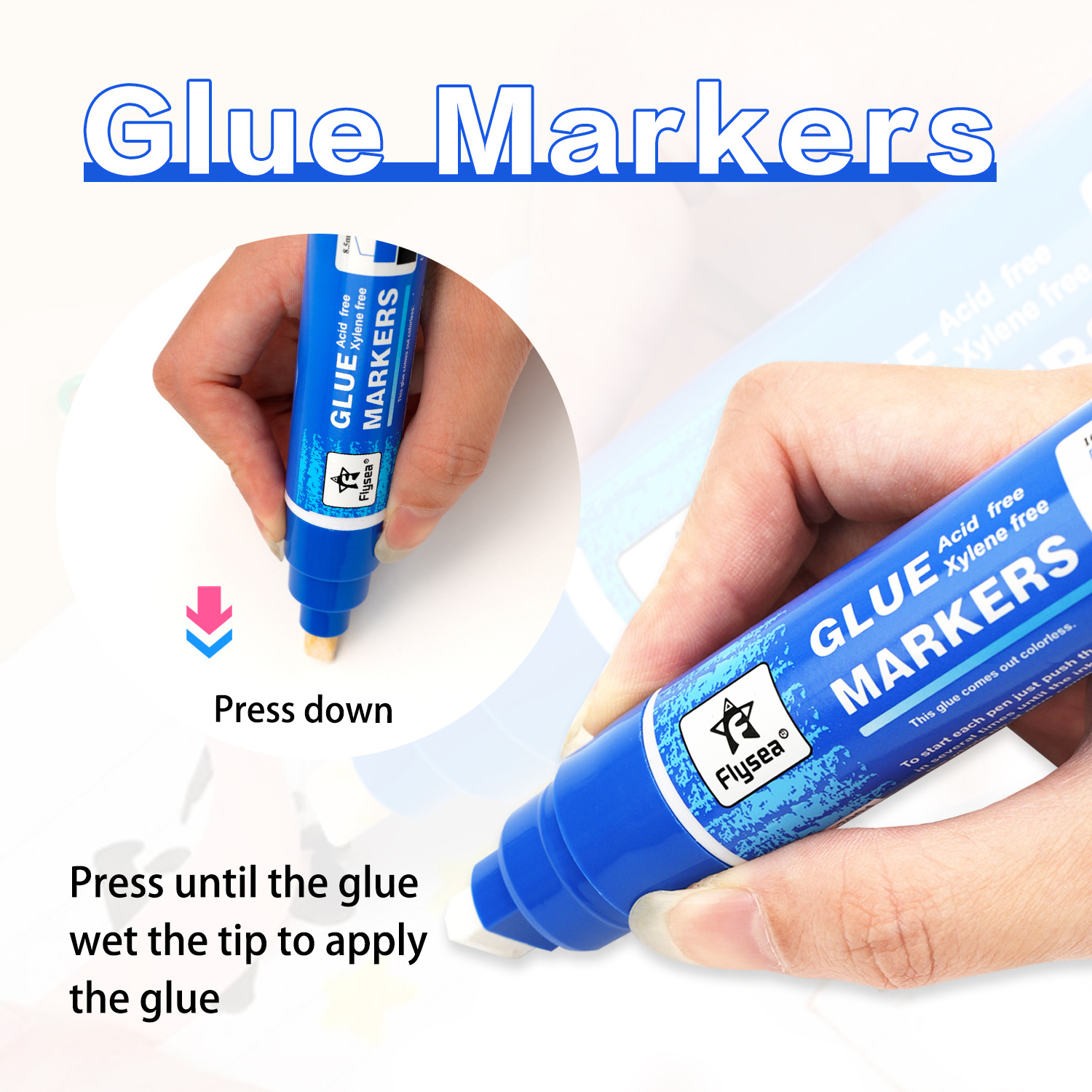 The New Listing Reversible Tip &Round Tip Glue Pen for Crafting